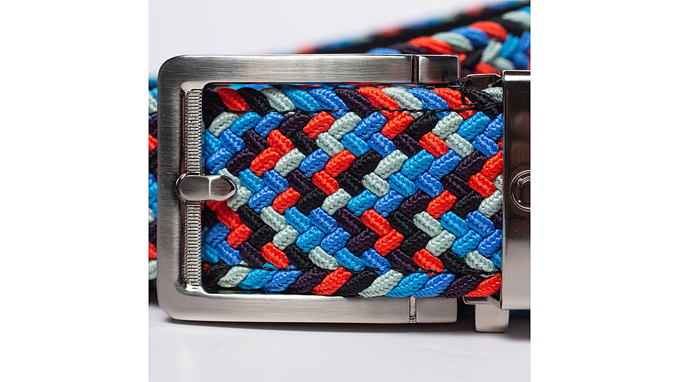 Nexbelt Braided Belt, Red/Grey/Blue, Up to 50&quot; Waist, PCD4788