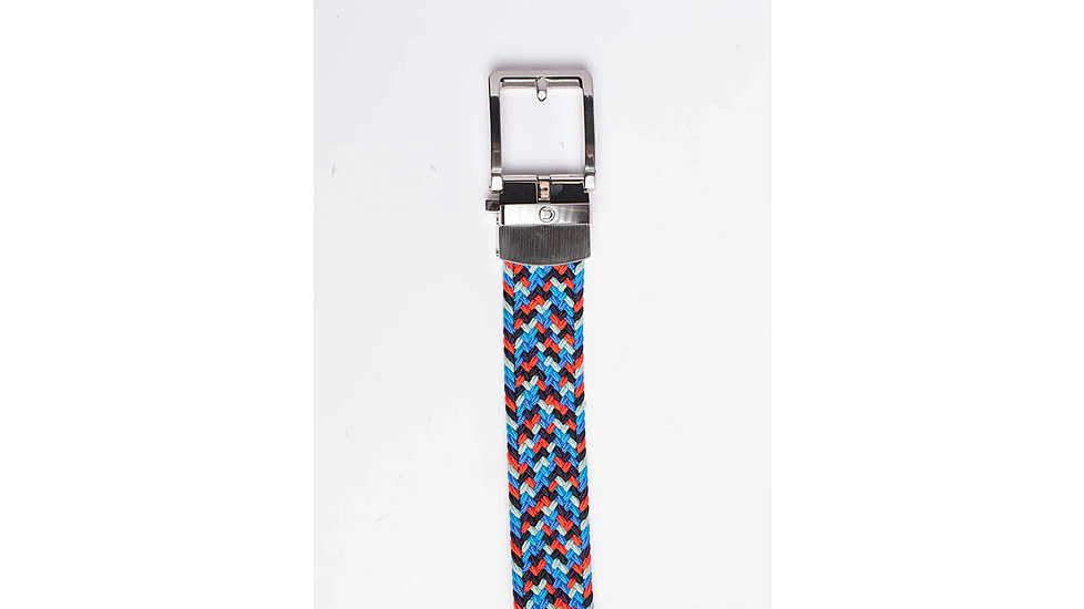 Nexbelt Braided Belt, Red/Grey/Blue, Up to 50&quot; Waist, PCD4788