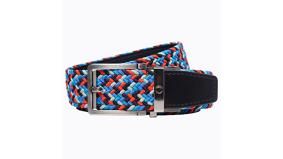 Nexbelt Braided Belt, Red/Grey/Blue, Up to 50&quot; Waist, PCD4788