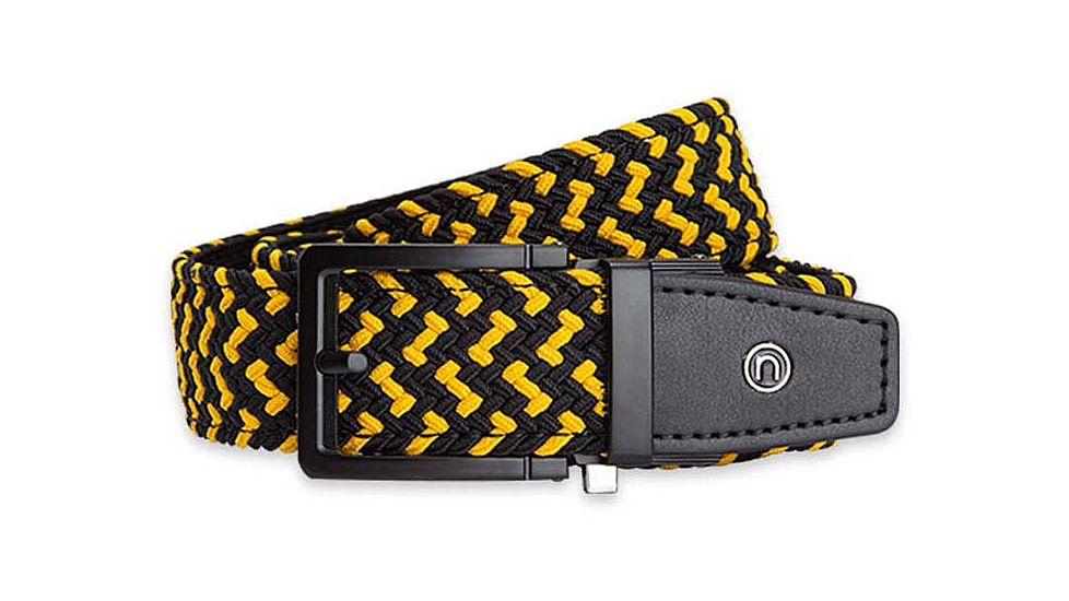 Nexbelt Braided Golf Belt, Black/Gold, PCD9879