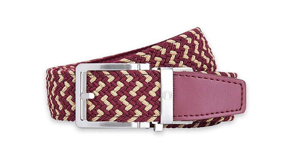 Nexbelt Braided Golf Belt, Garnet/Gold, PCD0421