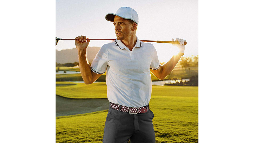 Nexbelt Braided Golf Belt, Marron,White, PCD9831