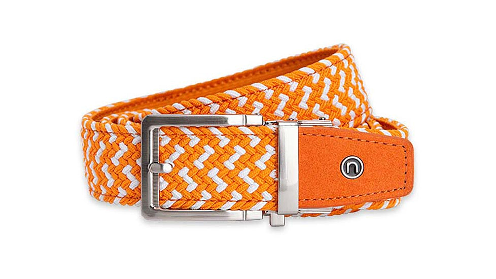 Nexbelt Braided Golf Belt, Orange/White, PCD3583
