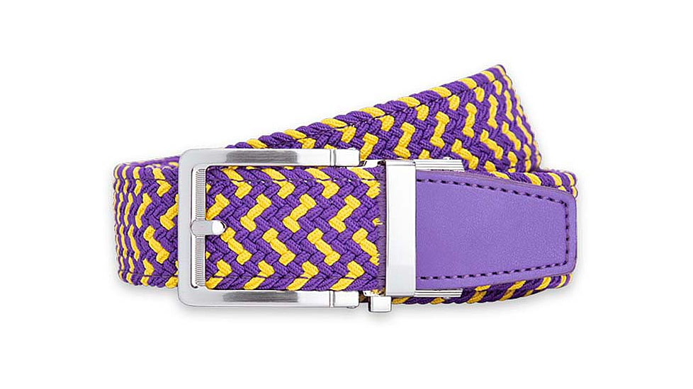 Nexbelt Braided Golf Belt, Purple/Gold, PCD0339