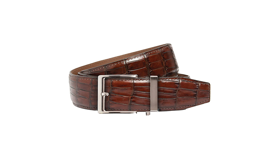 Nexbelt Crocodile Belt, Brown, Up to 50" Waist, PCU1343