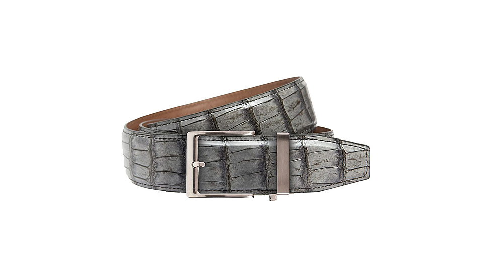 Nexbelt Crocodile Belt, Grey, Up to 50" Waist, PCU1329