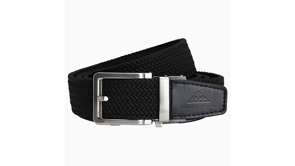 Nexbelt Folds Of Honor Braided Belt, Black Stamped, Up to 50 Waist, PCD1565