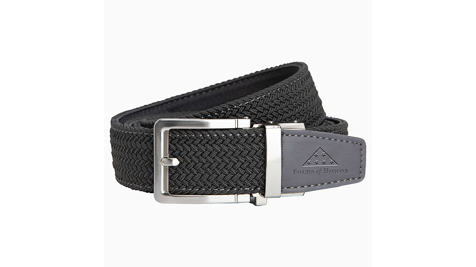 Nexbelt Folds Of Honor Braided Belt, Grey Stamped, Up to 50 Waist, PCD1572