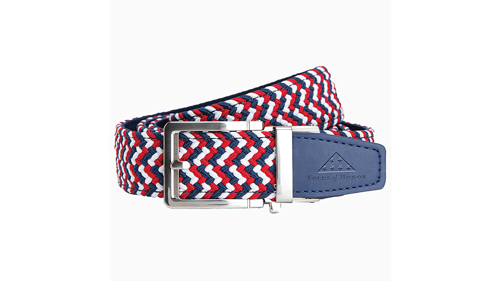 Nexbelt Folds Of Honor Braided Belt, Red/White/Blue, Up to 50 Waist, PCD1602