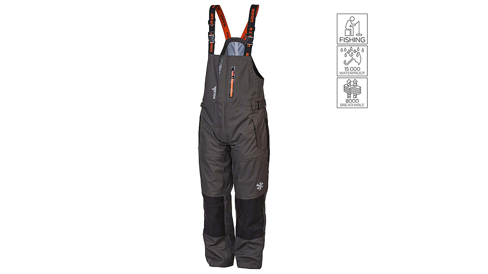 Norfin Pro Dry 3 Rain Bibs - Men's, Brown Black, 2XL, 514705-XXL