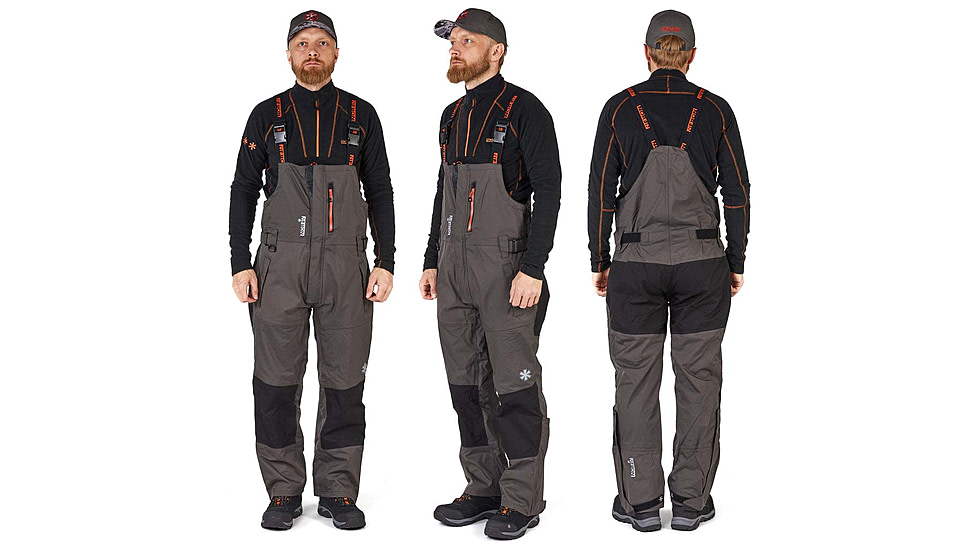 Norfin Pro Dry 3 Rain Bibs - Men's, Brown Black, 2XL, 514705-XXL
