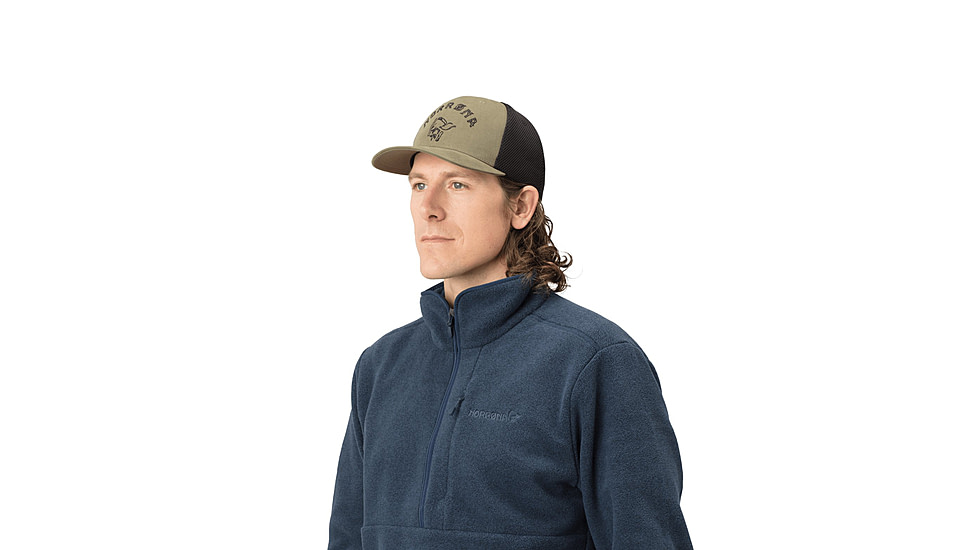 Norrona /29 Flexfit Cap, Olive Night/Caviar, Small/Medium, 3420-18-3329-S/M