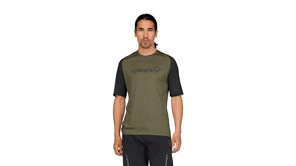 Norrona Fjora Equaliser Lightweight T-Shirt - Mens, Olive Night, Small, 2233-25-3301-S