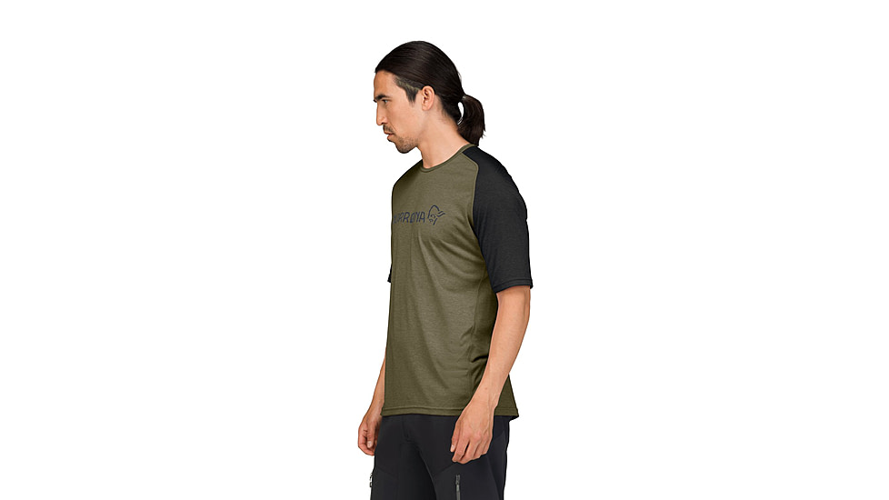 Norrona Fjora Equaliser Lightweight T-Shirt - Mens, Olive Night, Small, 2233-25-3301-S