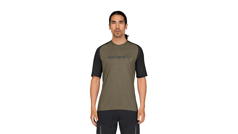Norrona Fjora Equaliser Lightweight T-Shirt - Mens, Olive Night, Small, 2233-25-3301-S