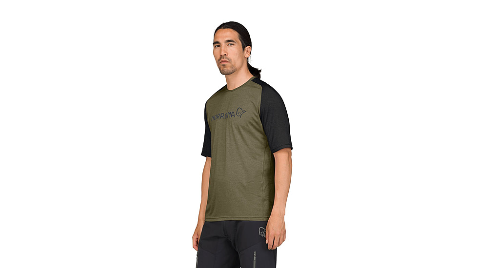 Norrona Fjora Equaliser Lightweight T-Shirt - Mens, Olive Night, Small, 2233-25-3301-S