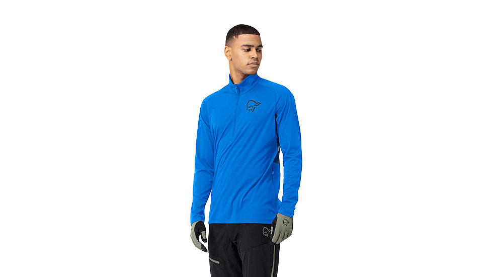 Norrona Fjora Equaliser Long Sleeve Zip Top - Mens, Skydiver, Extra Large, 2214-21-2336-XL