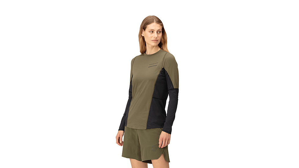Norrona Senja Equaliser Lightweight Long Sleeve Shirt - Womens, Olive Night, Extra Small, 5824-23-3301-XS