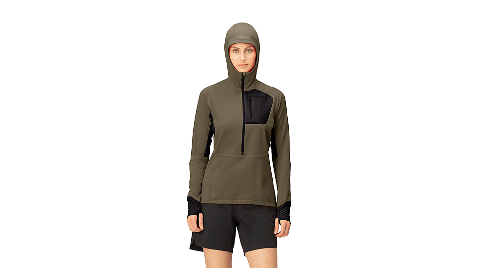 Norrona Senja Warm1 Hoodie - Womens, Olive Night, Medium, 5822-23-3301-M