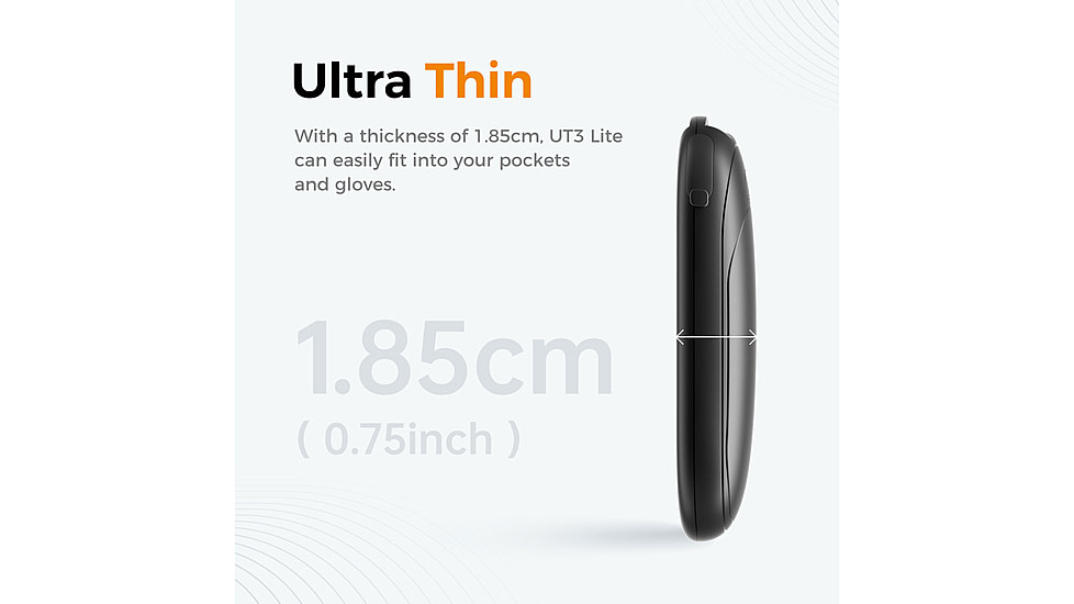 Ocoopa UT3 Liteplus Magnetic Rechargeable Hand Warmers, Black on Black, UT3053-BK-BK-Plus