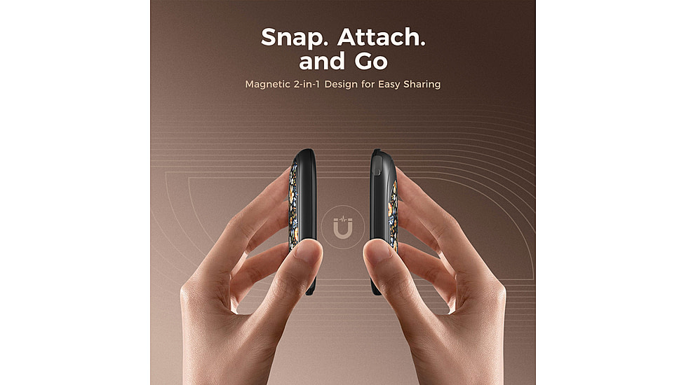 Ocoopa UT3 Liteplus Magnetic Rechargeable Hand Warmers, Flower, UT3053-HUHD-BK-Plus