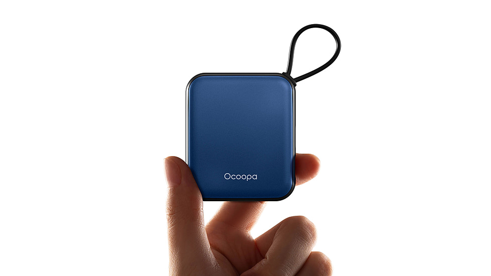 Ocoopa UT5 Nano Rechargeable Hand Warmer, Blue on Black, UT3042-BU-BK