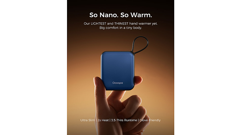 Ocoopa UT5 Nano Rechargeable Hand Warmer, Blue on Black, UT3042-BU-BK
