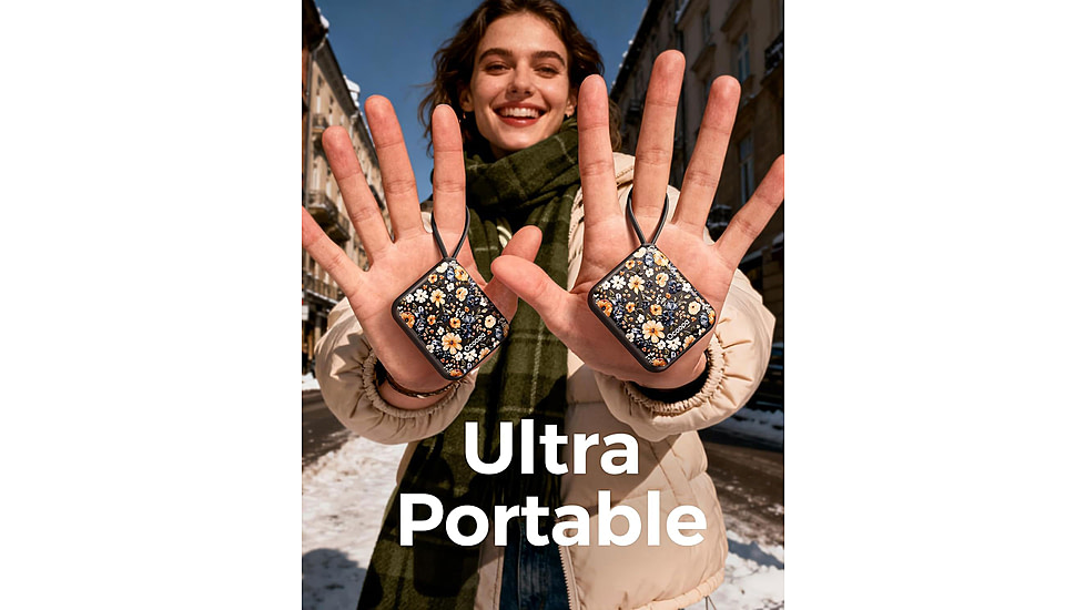 Ocoopa UT5 Nano Rechargeable Hand Warmer, Flower, UT3042-Floral