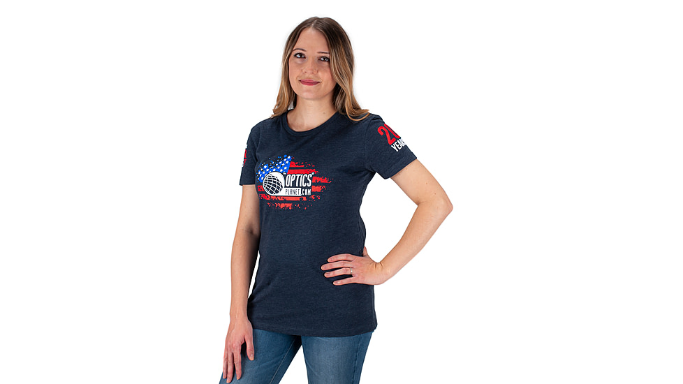 OpticsPlanet Exclusive OpticsPlanet 20th Anniversary T-Shirt - Women's, Navy Blue, Large, N6210-OP-WM-LG