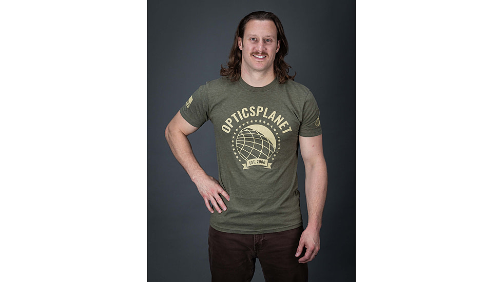 OpticsPlanet Exclusive Est. 2000 Limited Edition T-Shirt - Men's, Military Green, Large, NL6010-OP25-MG-L