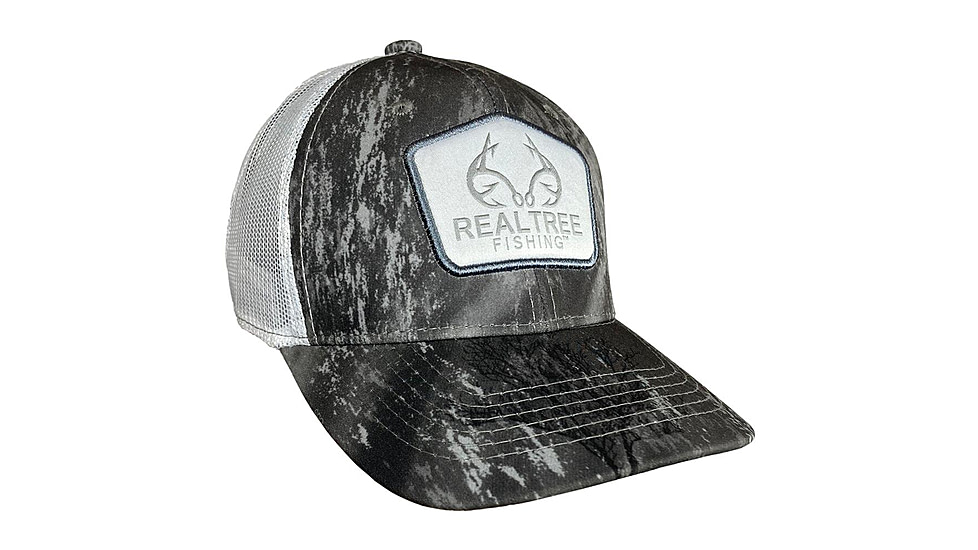 Outdoor Cap Realtree Fishing Grey/White Mesh Back w/Woven Realtree label, RTF03A GW