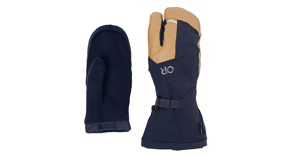 Outdoor Research Arete Modular Gore-Tex 3-Finger Gloves, Black/Dark Natural, XL, 3221532508009