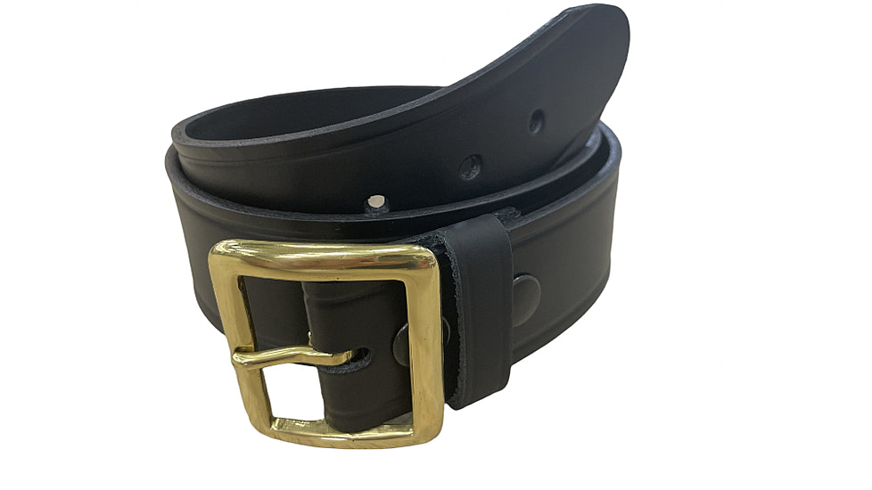 Perfect Fit 1.5in Garrison Belt, Plain, Brass Buckle, Black, 28, 5000-BR-28