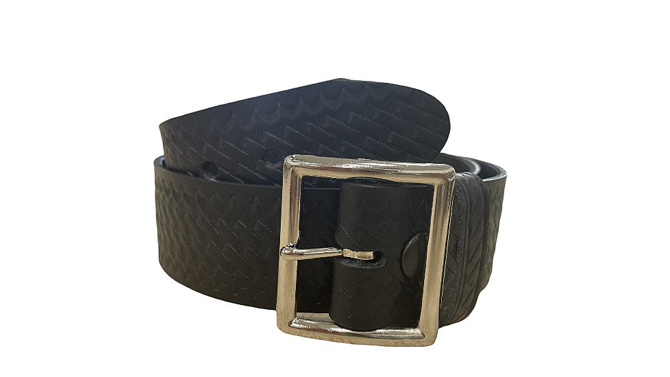 Perfect Fit 1.75in Garrison Economy Belt, Basket Weave, Chrome Buckle, Black, 44, 6001-BW-CH-44