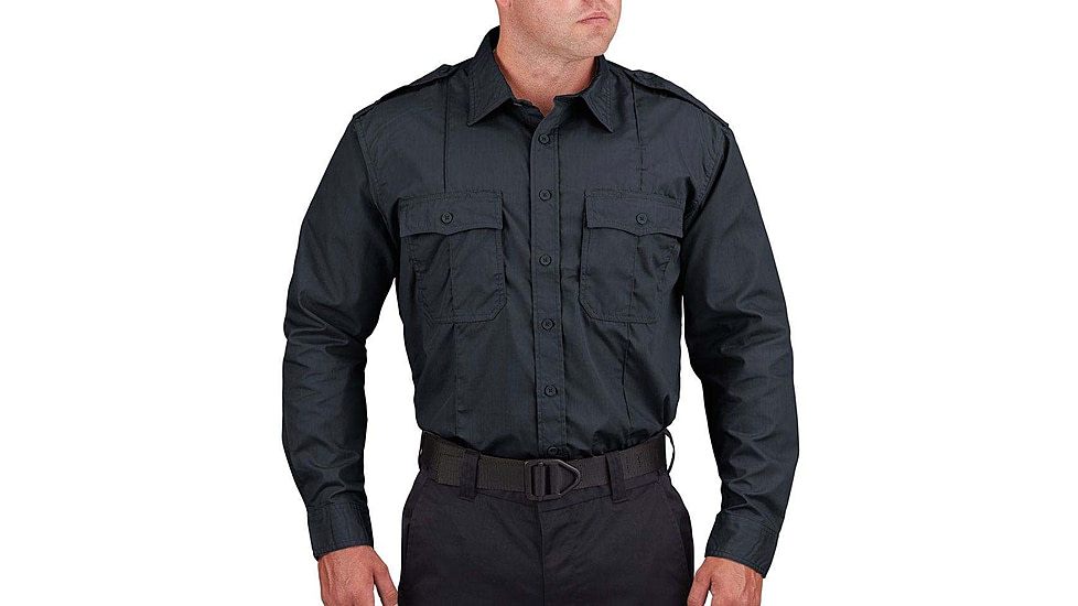 Propper Duty Ripstop Long Sleeve Shirt - Mens, Midnight Navy, Extra Small, Regular, F533850414XS2
