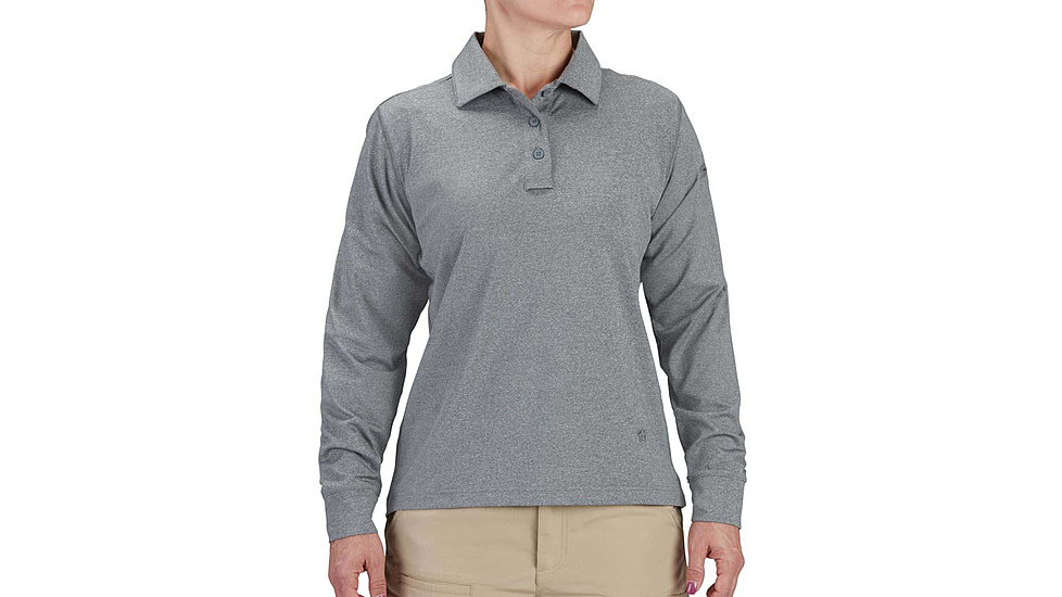 Propper EdgeTec Long Sleeve Polo - Womens, Heather Grey, XL, F58255M023XL