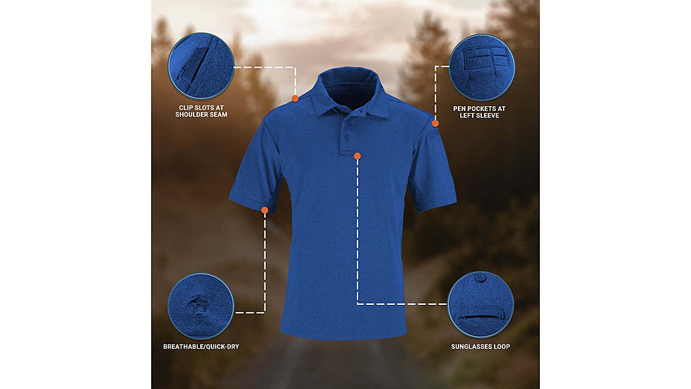 Propper EdgeTec Short Sleeve Polo - Womens, Cobalt Blue, XL, F58035M452XL