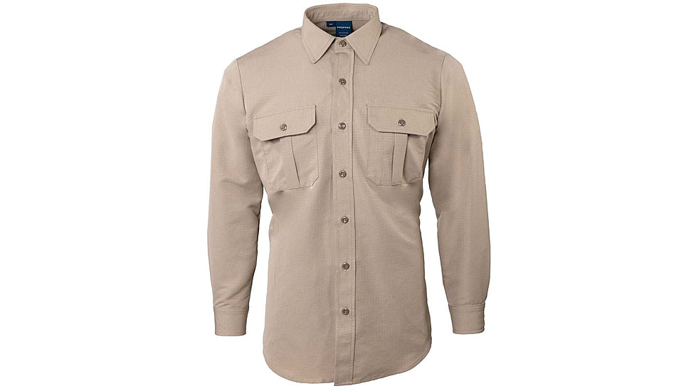 Propper Edgetec Tactical Long Sleeve Shirt - Mens, Khaki, Large, Regular, F58385P250L2