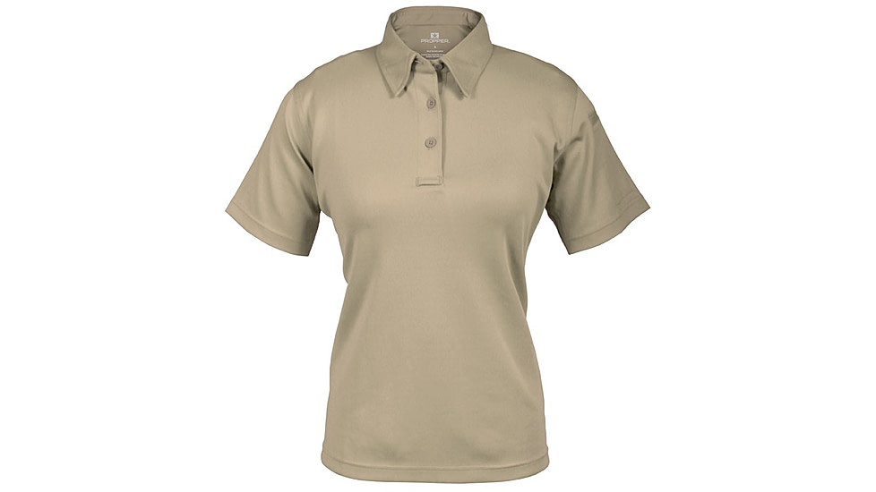 I.C.E. Performance Short Sleeve Polo, Womens, Silver Tan, Extra Small