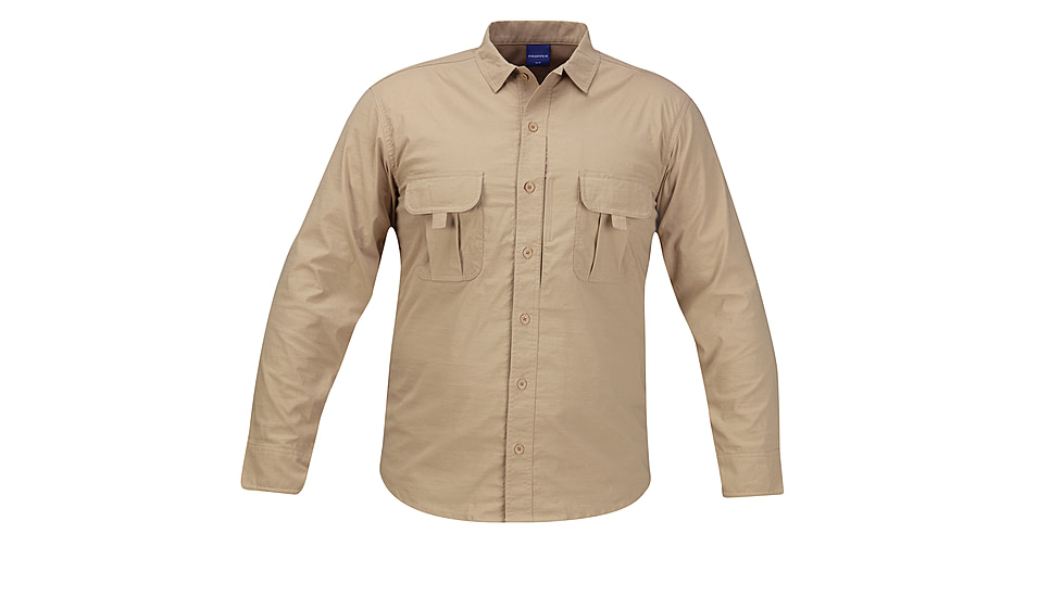 PROPPER Summerweight Tactical Mens Long Sleeve Shirt, Khaki, XL-L F53463C250XL3