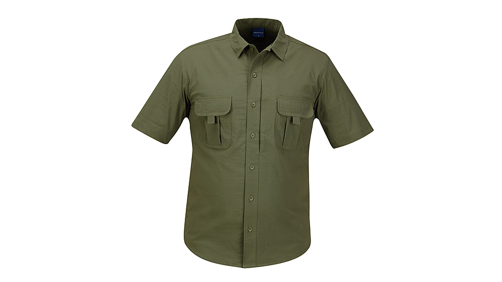 PROPPER Summerweight Tactical Mens Short Sleeve Shirt, Olive Green, 4XL F53743C3304XL