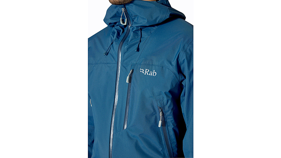 Rab Downpour Mountain Jacket - Mens, Tempest Blue, Large, QWI-11-TMB-LRG