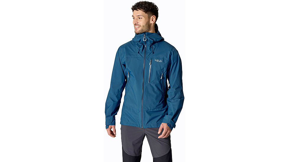 Rab Downpour Mountain Jacket - Mens, Tempest Blue, Large, QWI-11-TMB-LRG