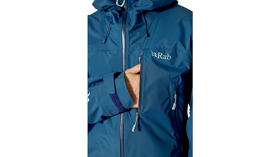 Rab Downpour Mountain Jacket - Mens, Tempest Blue, Large, QWI-11-TMB-LRG