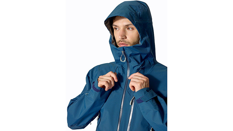 Rab Downpour Mountain Jacket - Mens, Tempest Blue, Large, QWI-11-TMB-LRG