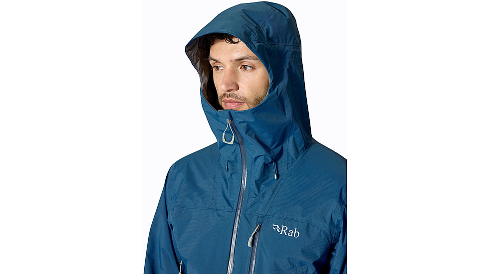 Rab Downpour Mountain Jacket - Mens, Tempest Blue, Large, QWI-11-TMB-LRG