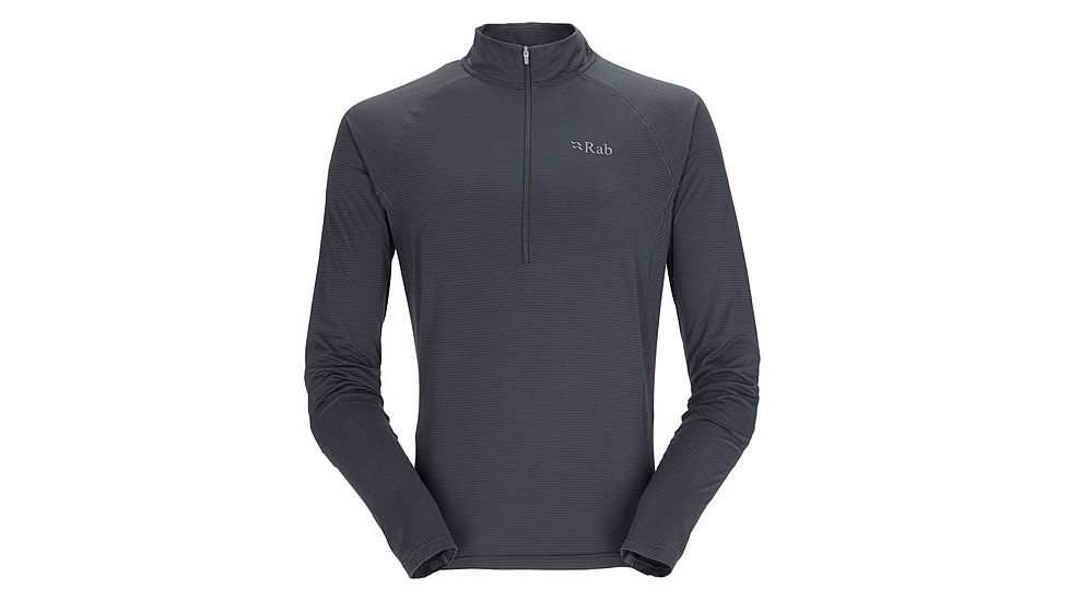 Rab Sonic Long Sleeve Zip - Mens, Beluga, Large, QBL-03-BEL-LRG