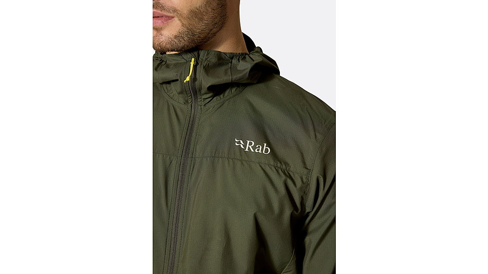 Rab Windgather Hooded Jacket - Mens, Army, Extra Large, QWS-84-ARM-XLG