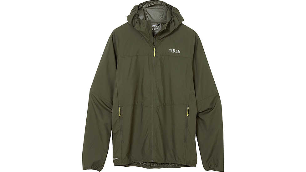 Rab Windgather Hooded Jacket - Mens, Army, Extra Large, QWS-84-ARM-XLG