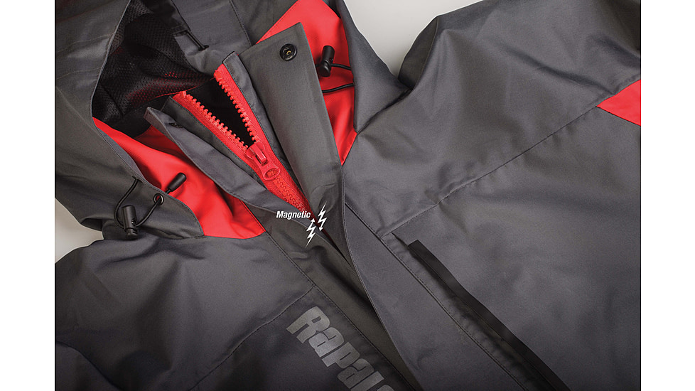 Rapala Rain Jacket, Grey Red, Small, RR1J-S